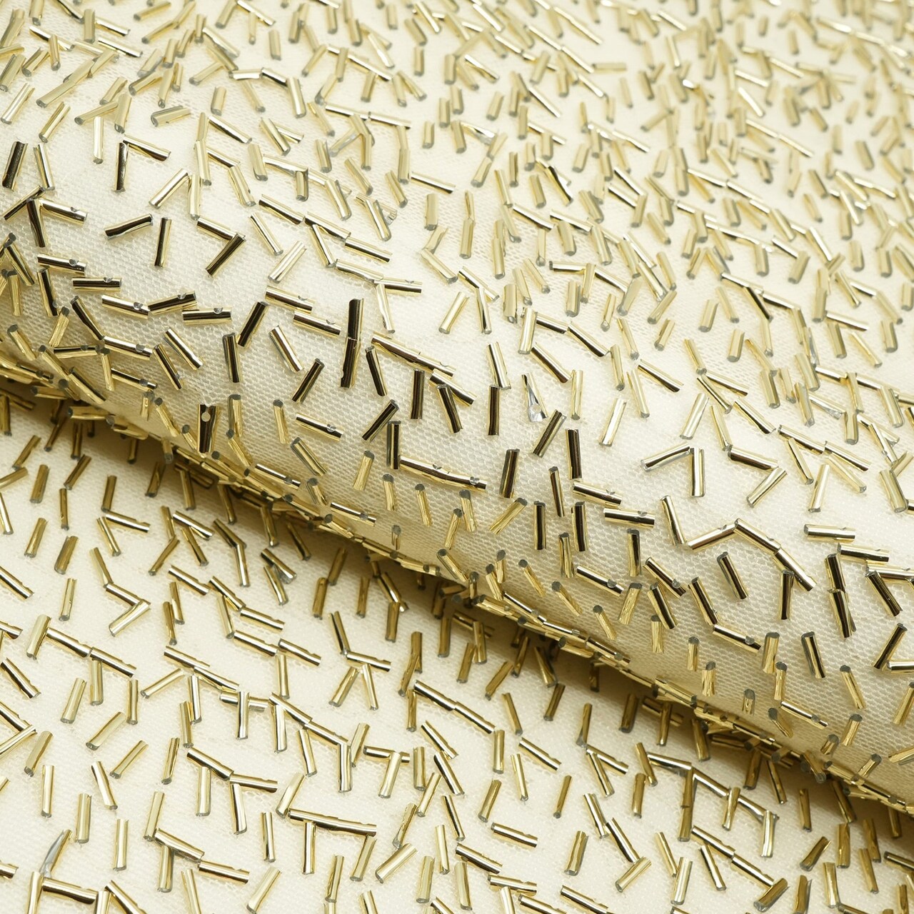 1 Yard Dazzle Beaded Stretch Mesh Fabric 36" x 60/61" Length by Width